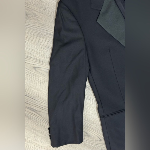 NEW VALENTINO Italy Black 2 Button 100% wool dinner tuxedo jacket Size 42 $4850 - Picture 4 of 12
